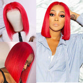 Red Bob Lace Front Wig Colored Short Human Hair Wigs -SULMY | SULMY.